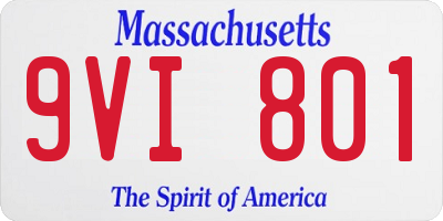 MA license plate 9VI801