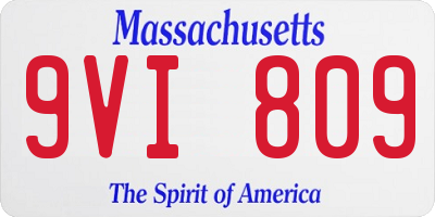 MA license plate 9VI809