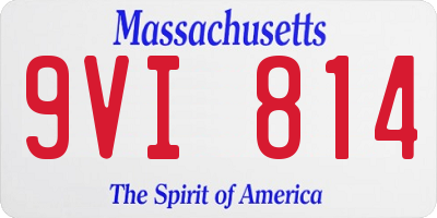 MA license plate 9VI814