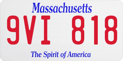 MA license plate 9VI818