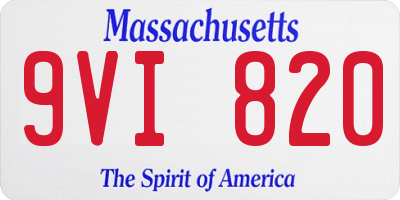 MA license plate 9VI820