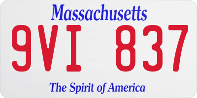 MA license plate 9VI837
