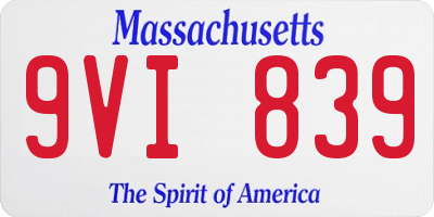 MA license plate 9VI839