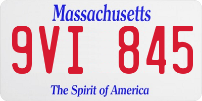 MA license plate 9VI845