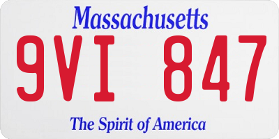MA license plate 9VI847