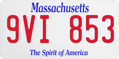 MA license plate 9VI853