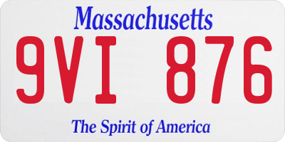 MA license plate 9VI876