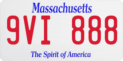 MA license plate 9VI888