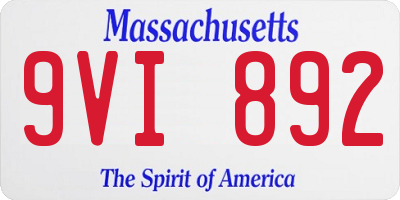 MA license plate 9VI892
