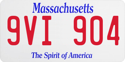 MA license plate 9VI904