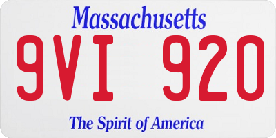MA license plate 9VI920