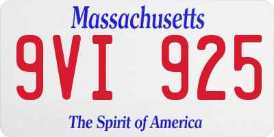 MA license plate 9VI925
