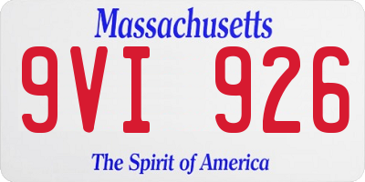 MA license plate 9VI926