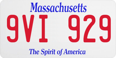 MA license plate 9VI929