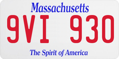MA license plate 9VI930
