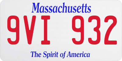 MA license plate 9VI932