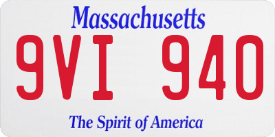 MA license plate 9VI940