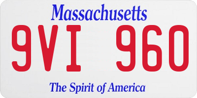 MA license plate 9VI960