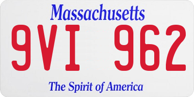 MA license plate 9VI962