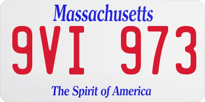 MA license plate 9VI973