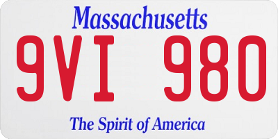 MA license plate 9VI980
