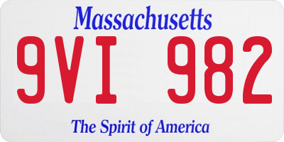 MA license plate 9VI982