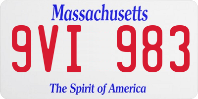 MA license plate 9VI983