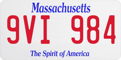 MA license plate 9VI984