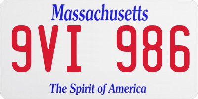 MA license plate 9VI986