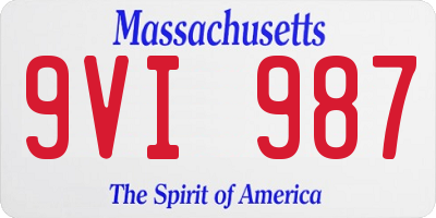 MA license plate 9VI987