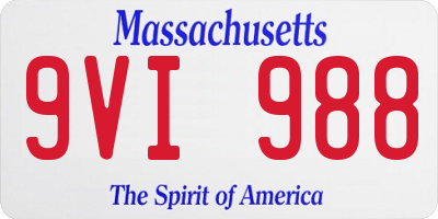 MA license plate 9VI988
