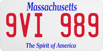 MA license plate 9VI989