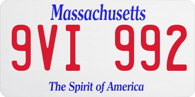 MA license plate 9VI992