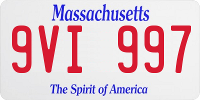 MA license plate 9VI997