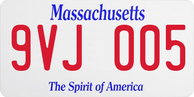 MA license plate 9VJ005