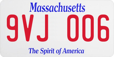 MA license plate 9VJ006