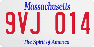 MA license plate 9VJ014