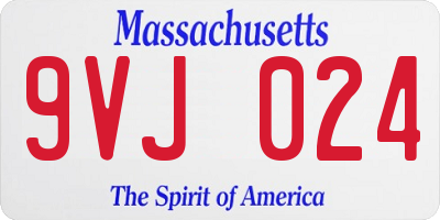 MA license plate 9VJ024