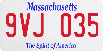 MA license plate 9VJ035