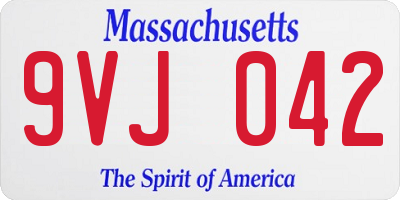 MA license plate 9VJ042