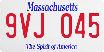 MA license plate 9VJ045