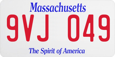 MA license plate 9VJ049