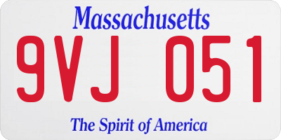 MA license plate 9VJ051