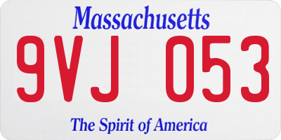 MA license plate 9VJ053