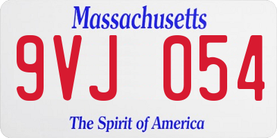 MA license plate 9VJ054