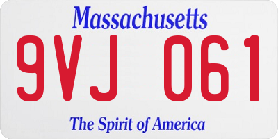 MA license plate 9VJ061