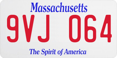 MA license plate 9VJ064