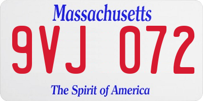 MA license plate 9VJ072