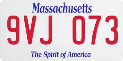 MA license plate 9VJ073