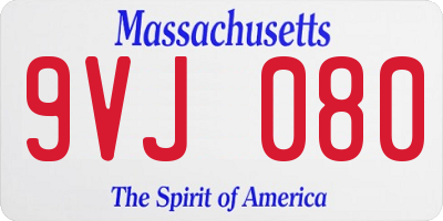 MA license plate 9VJ080